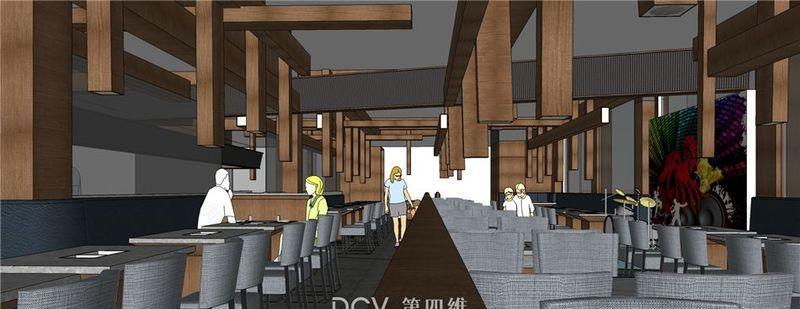 安康市味自在复合自助餐厅室内设计-35