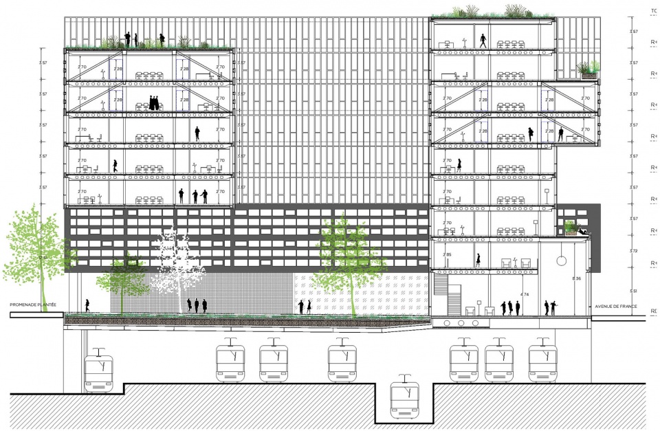跨越铁道的巴黎 Panorama 办公大楼-8
