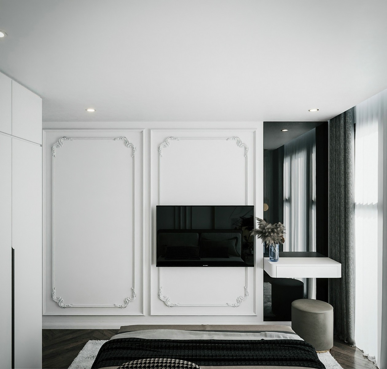 90㎡高级黑+橘色+简欧元素 质感的升华！-21