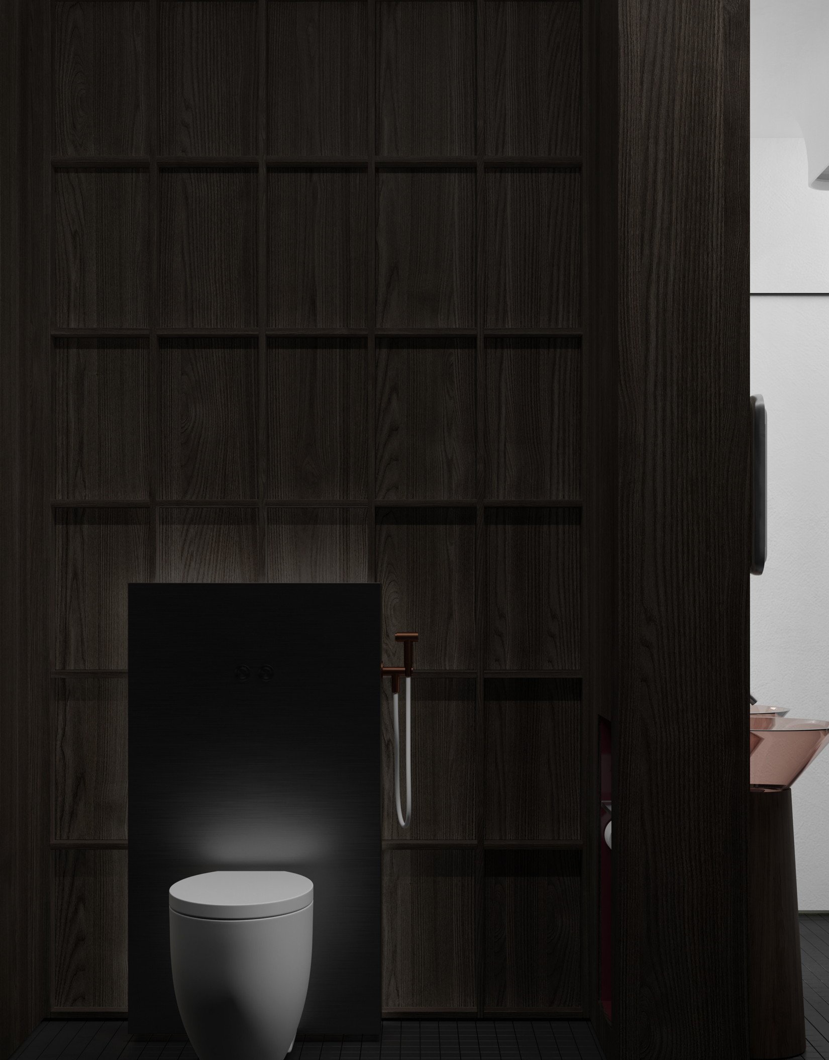 352㎡深色系住宅设计 超有品味的设计-21