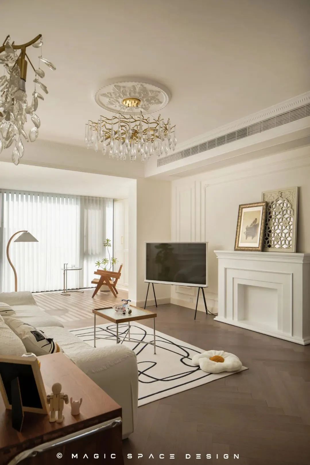 法式奶油风平层丨麻吉家装定制-10