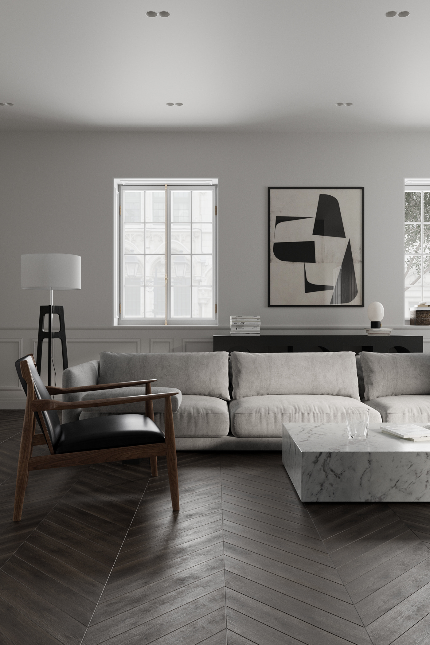 176㎡中性色调和木质纹理 打造出平静而舒适的空间-0