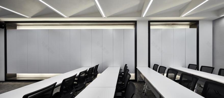 上海腾邦差旅办公空间——飞机元素解构,黑白灰主调的未来感办公环境-28