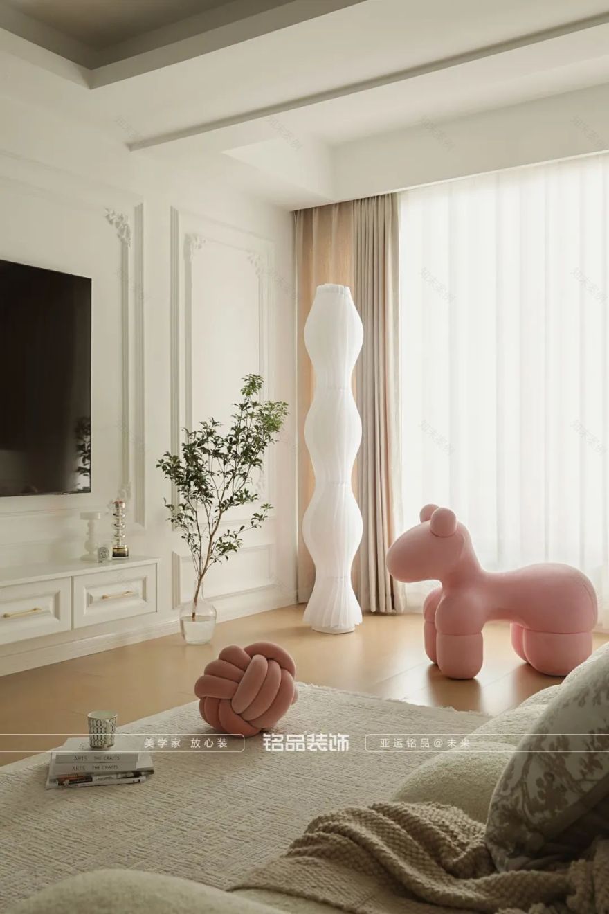 温柔奶油轻法式,浪漫满屋的世宸名府设计丨中国杭州丨铭品装饰-23