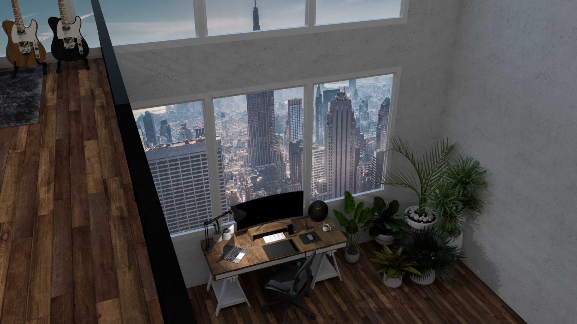 LOFT 公寓书桌布置丨Titik Hilang Design 的 Mira Rachma-9