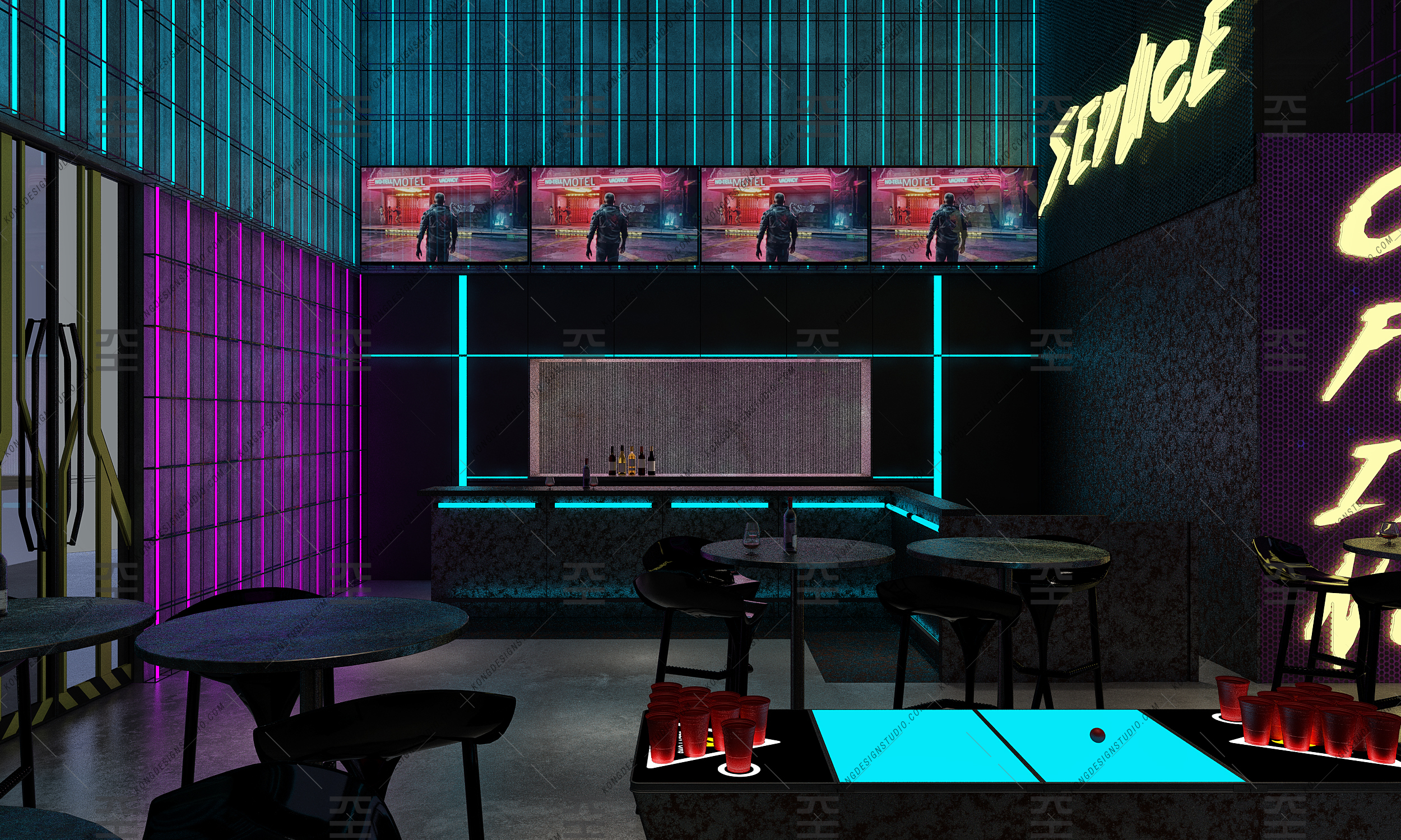 19/ Cyberpunk Bar Concept-3