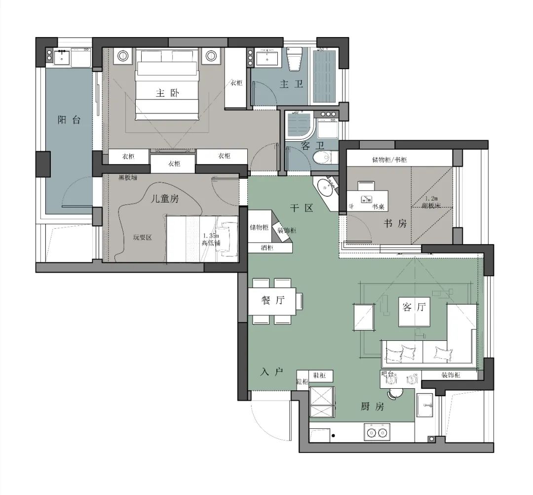 杭州花园岗 112 方现代北欧风，全屋定制打造舒适生活空间-31