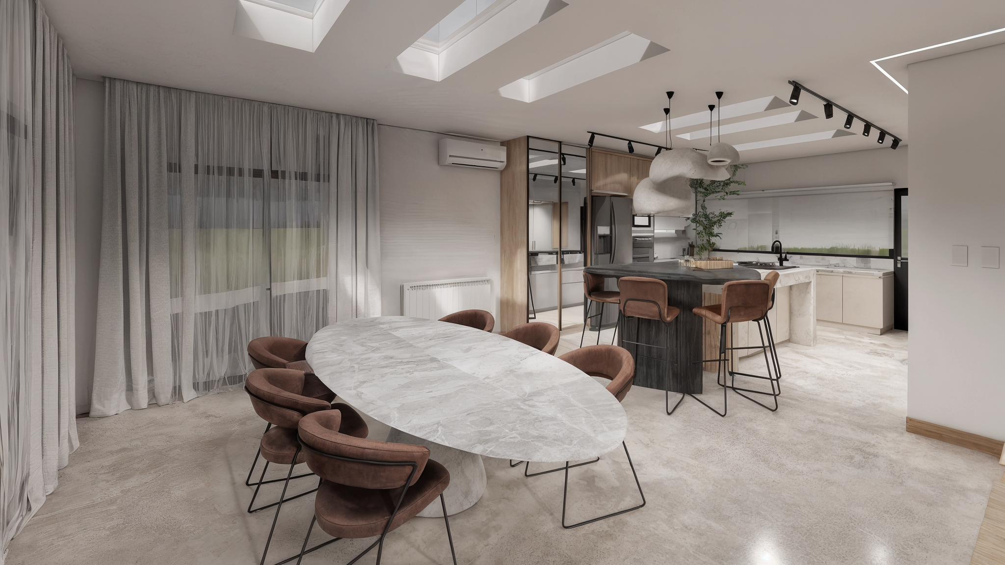 Diseño de cocina, estar y comedor-1