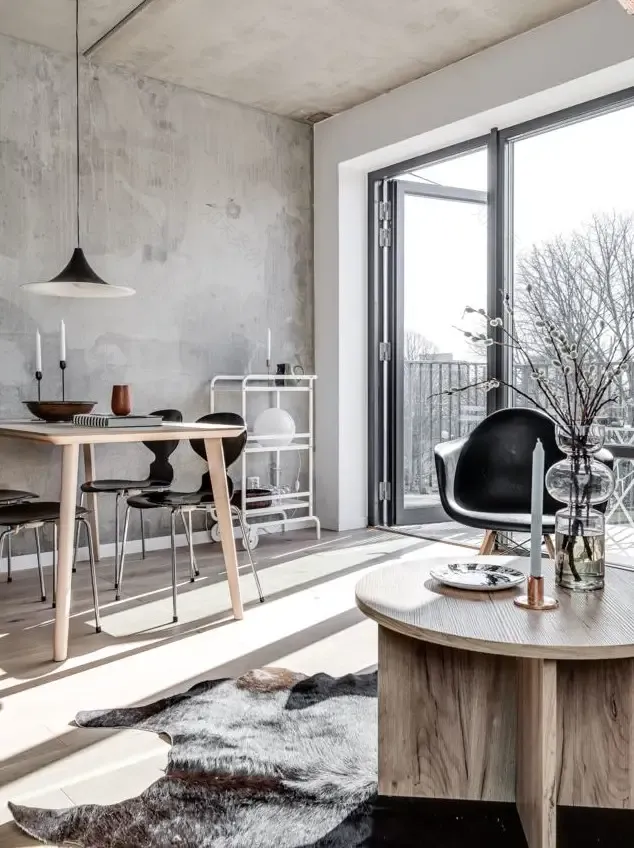 瑞典 40m2 灰混凝土时尚公寓 | 工业风与温馨家居的完美结合-13