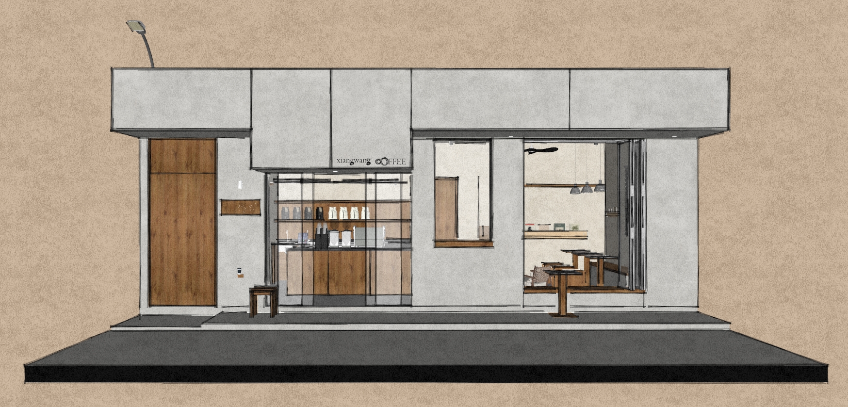 巷往咖啡#门面设计#空间设计#商业门头设计-6