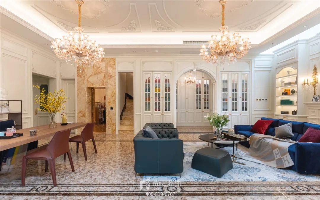 客厅不要电视，衣帽间放到地下，中式与法式混搭，我居然觉得很香...-63