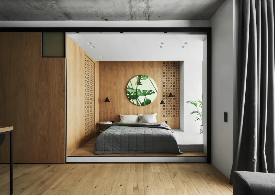 莫斯科 47m2 可调节公寓,日式设计魅力-1