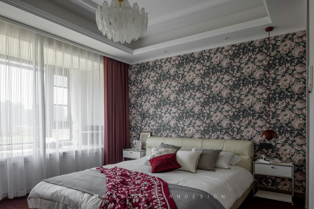 复古蓝红拼接法式美居丨晓安设计-62