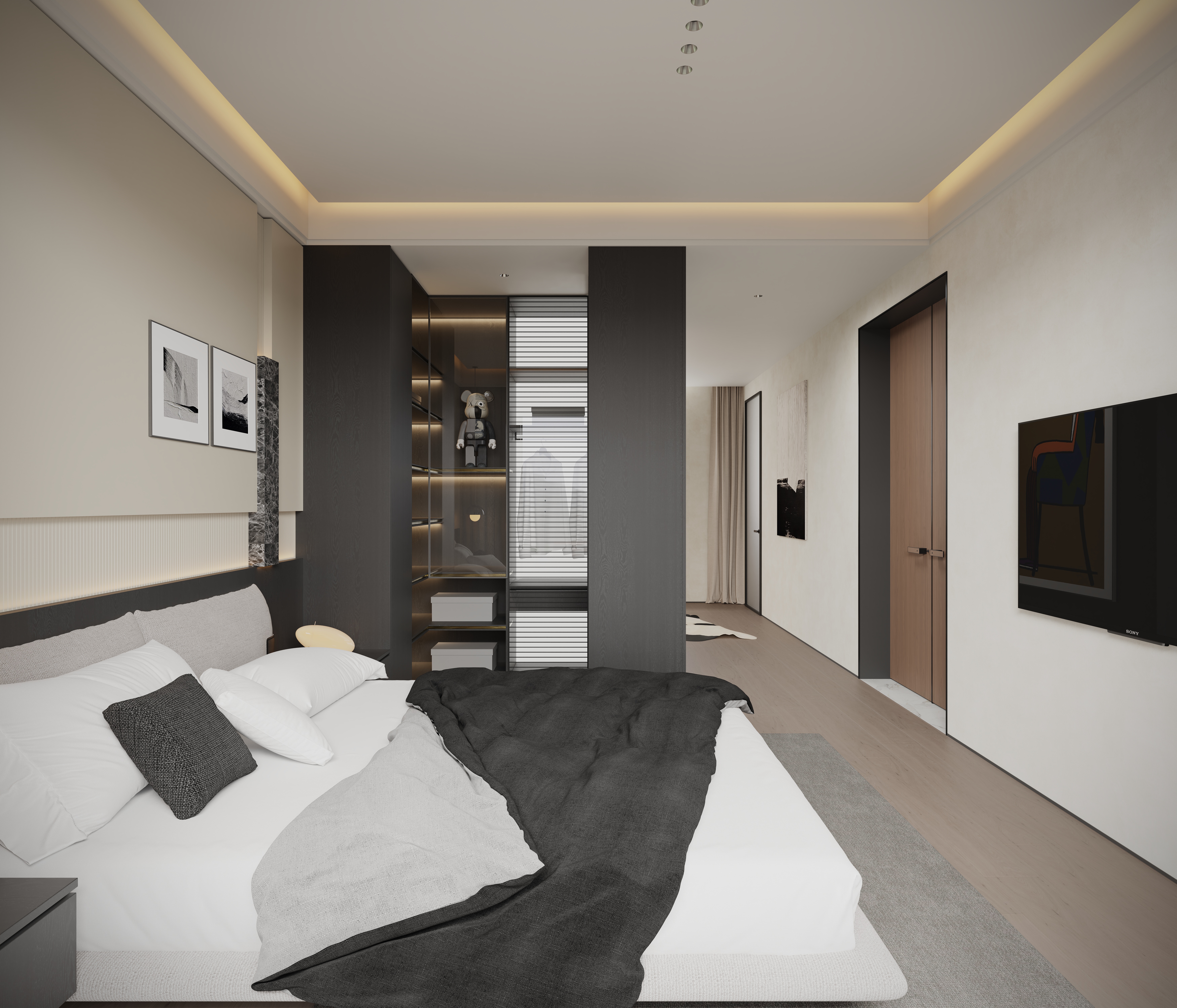 新作 现代极简挑空别墅-18