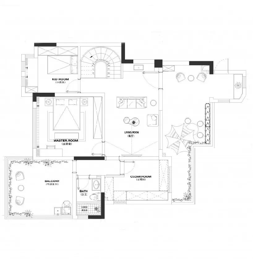 300m²现代轻奢复式，优雅石材与奔放木质交织质感生活-18