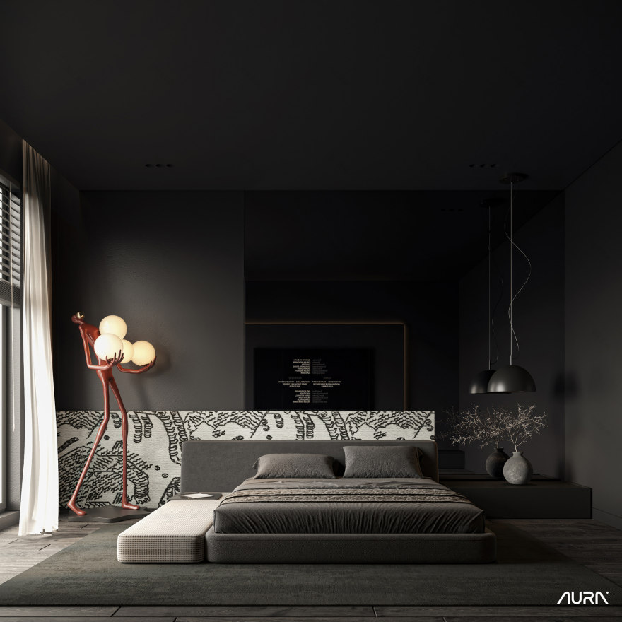 黑色主卧室丨AURA+ Studio-4
