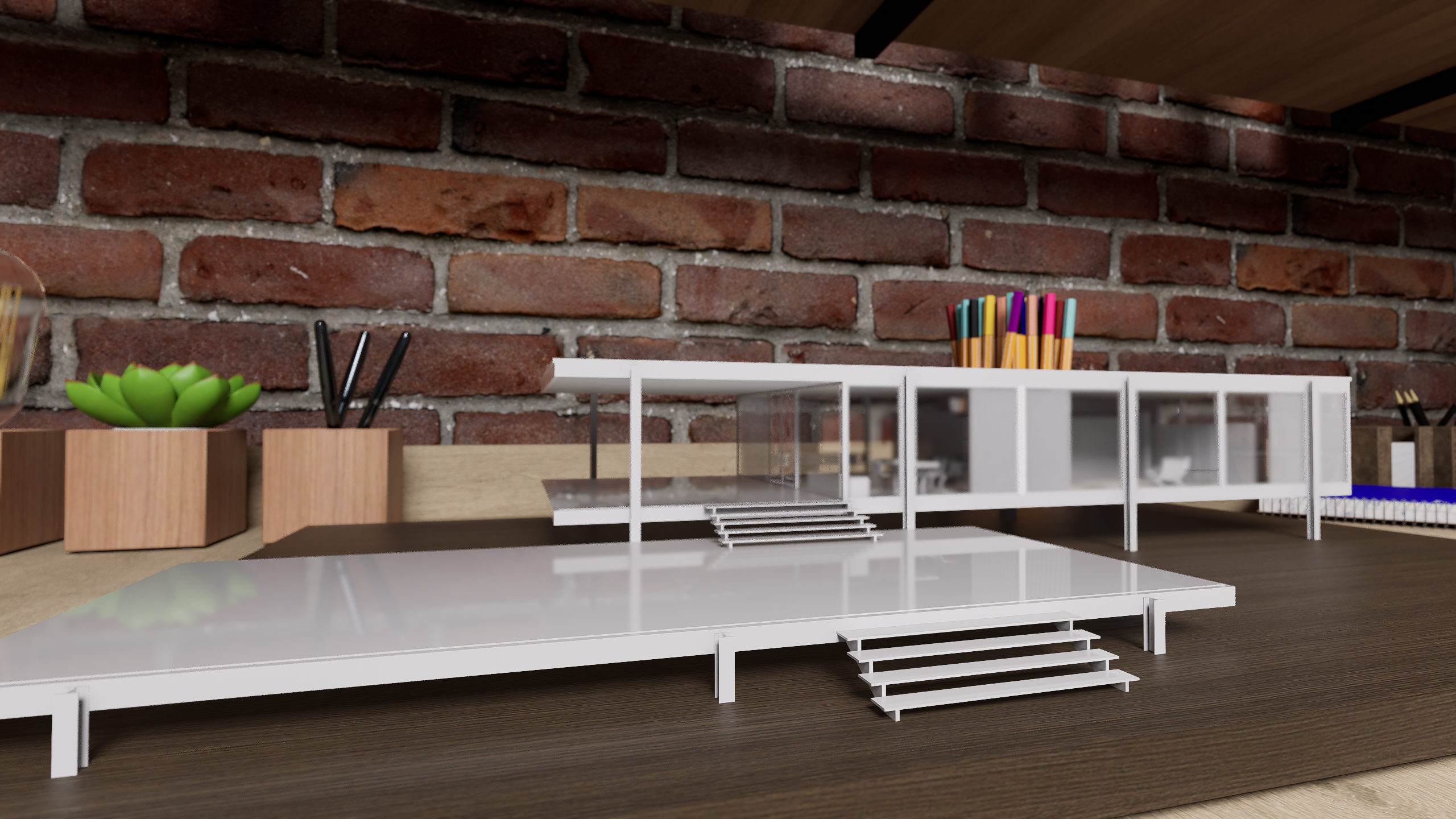 RENDER MAQUETA - FRANSWORTH HOUSE DE MIES VAN DER ROHE-6