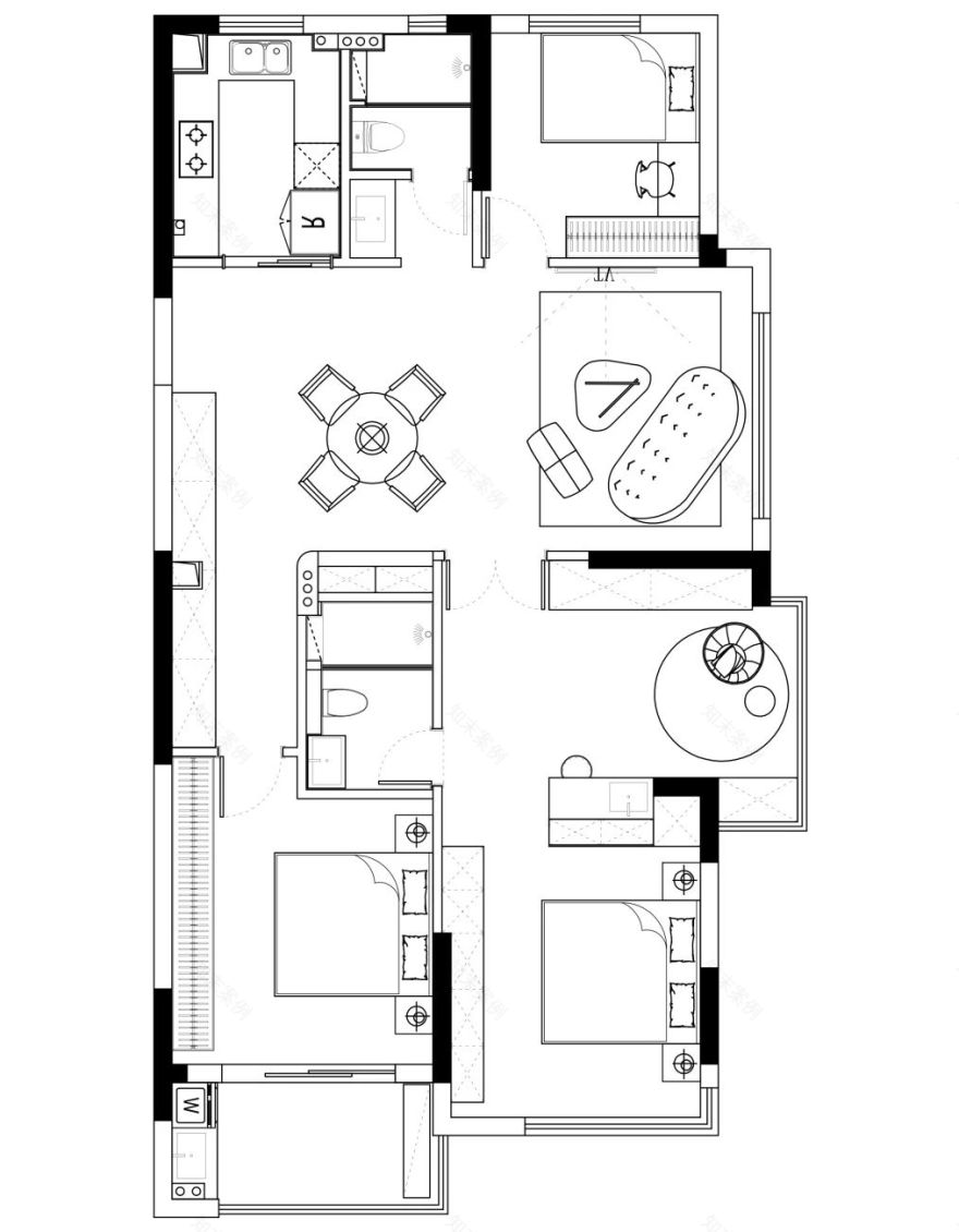 奶白轻法式住宅设计丨中国杭州丨文青设计-4
