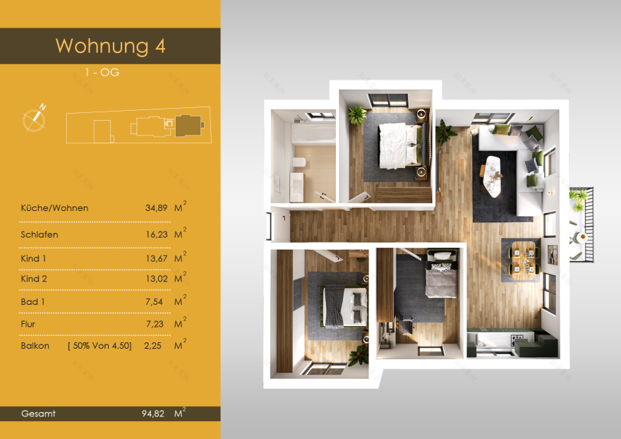 德国住宅开发项目3D户型图与宣传册设计-20