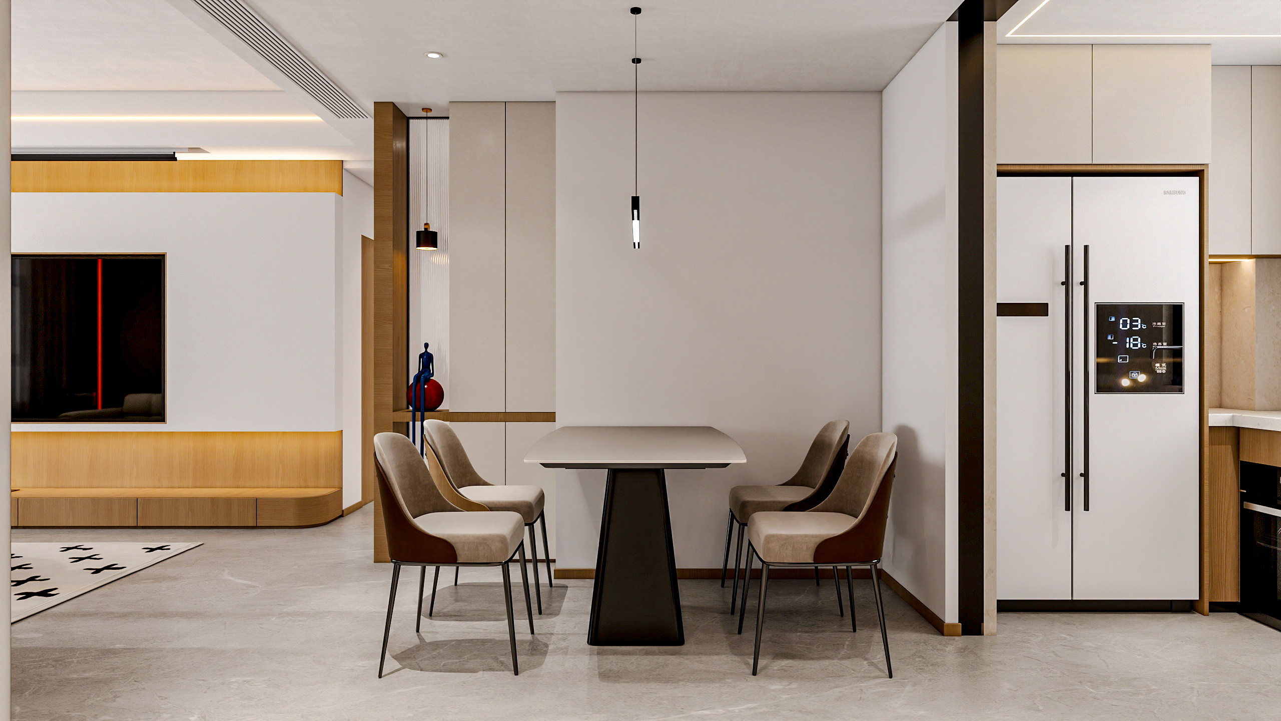 新疆乌鲁木齐绿景苑（87平方现代简约三居室）-11