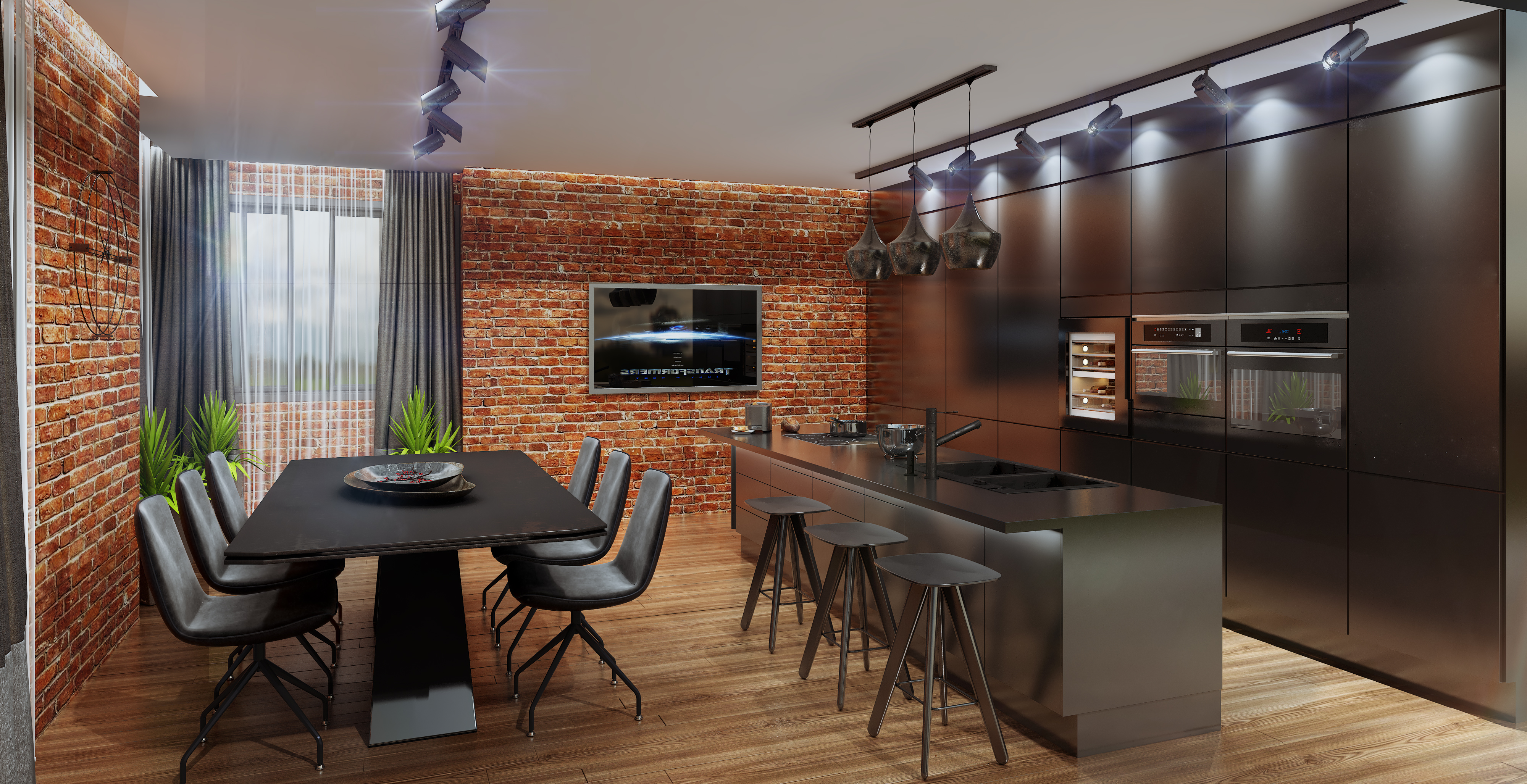 Modern light dark hall-3