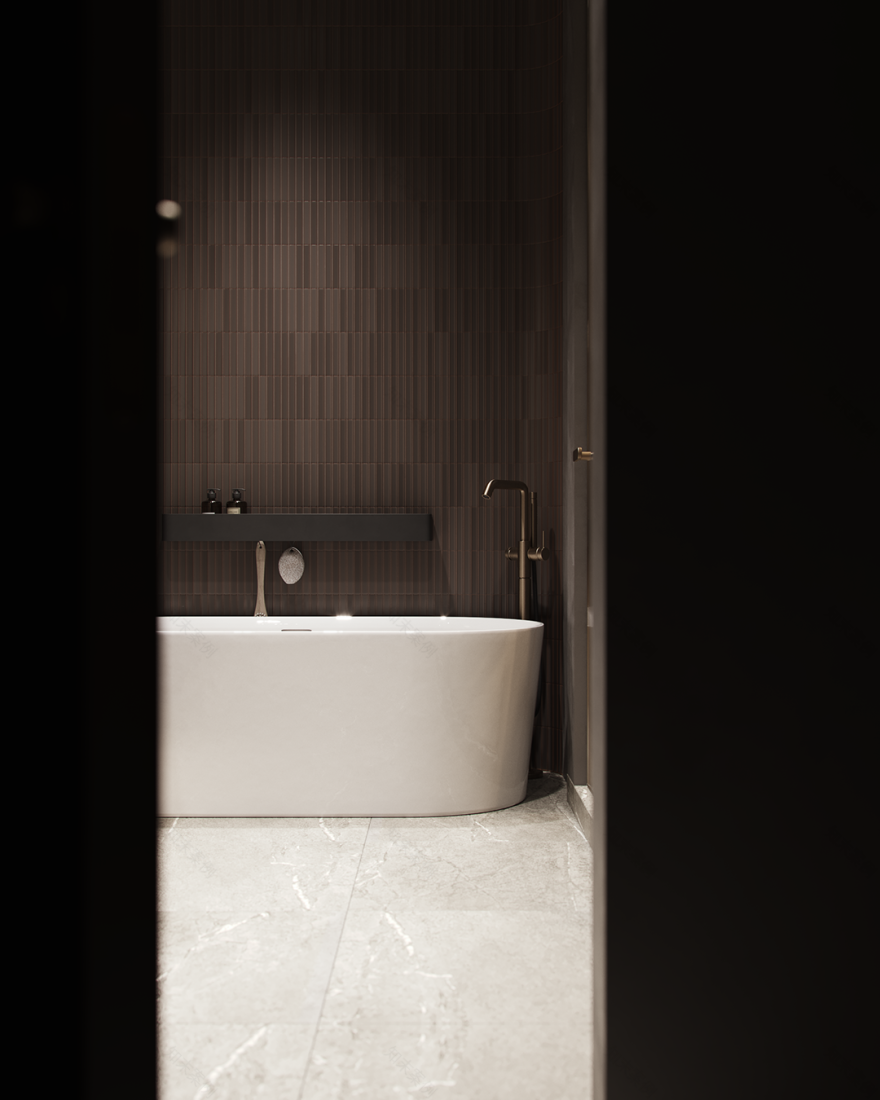 大理石与胡桃木主浴室丨乌克兰基辅-22