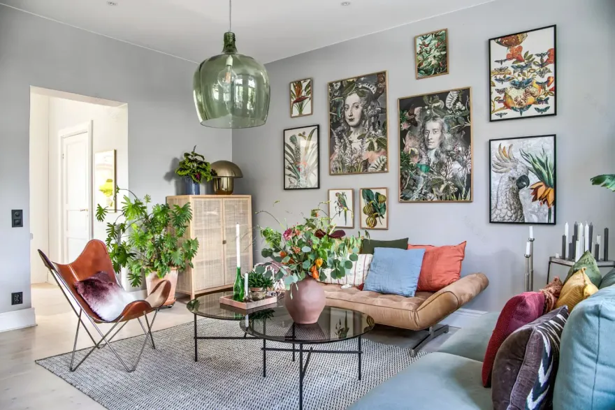 瑞典清新绿调公寓设计,色彩点缀的完美示范-1