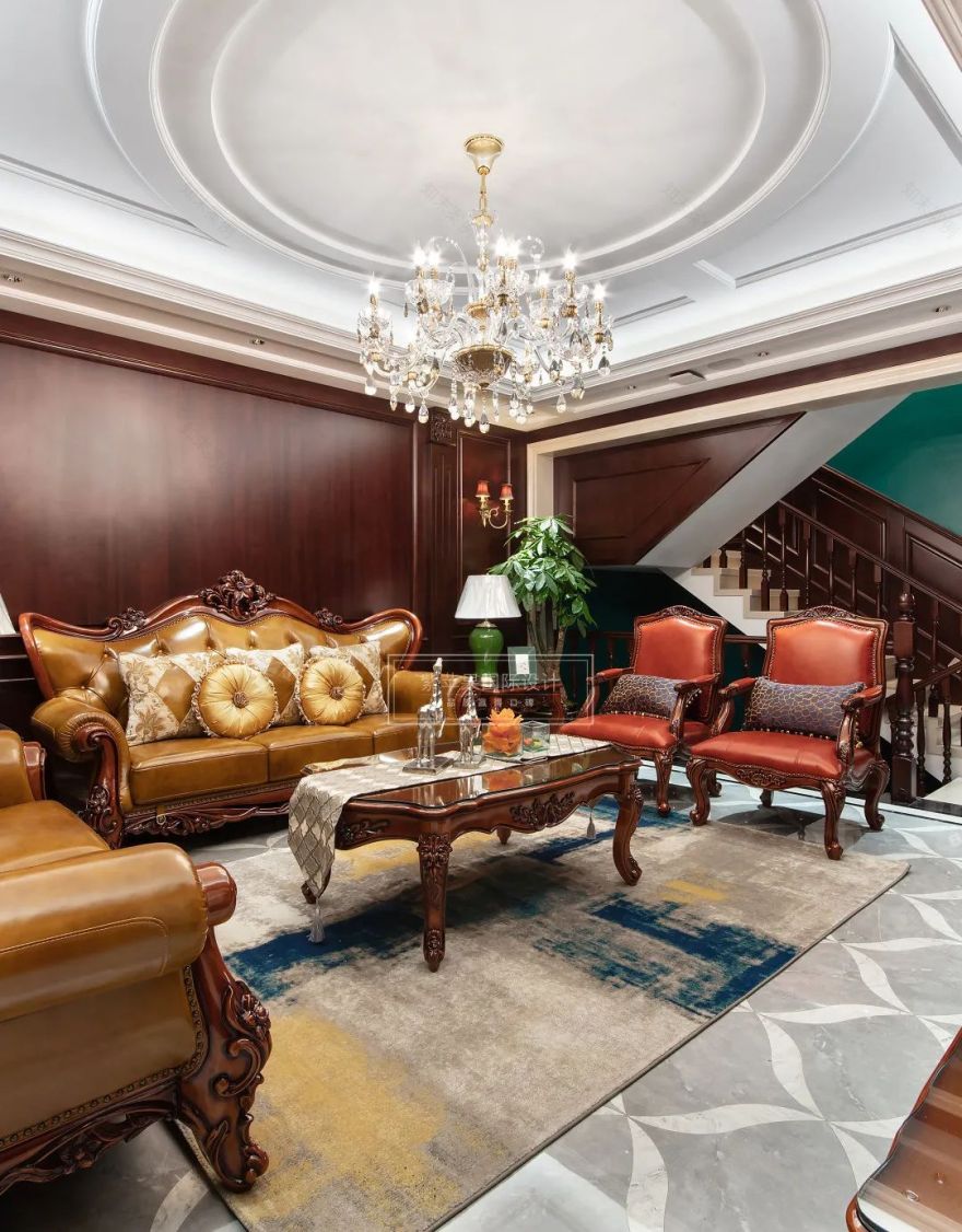 碧桂园凤凰湾美式复古别墅丨紫苹果装饰集团-21