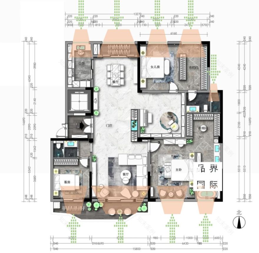 品界设计正弘瓴 A1 户型研发,定义城市顶豪新奢主义-85