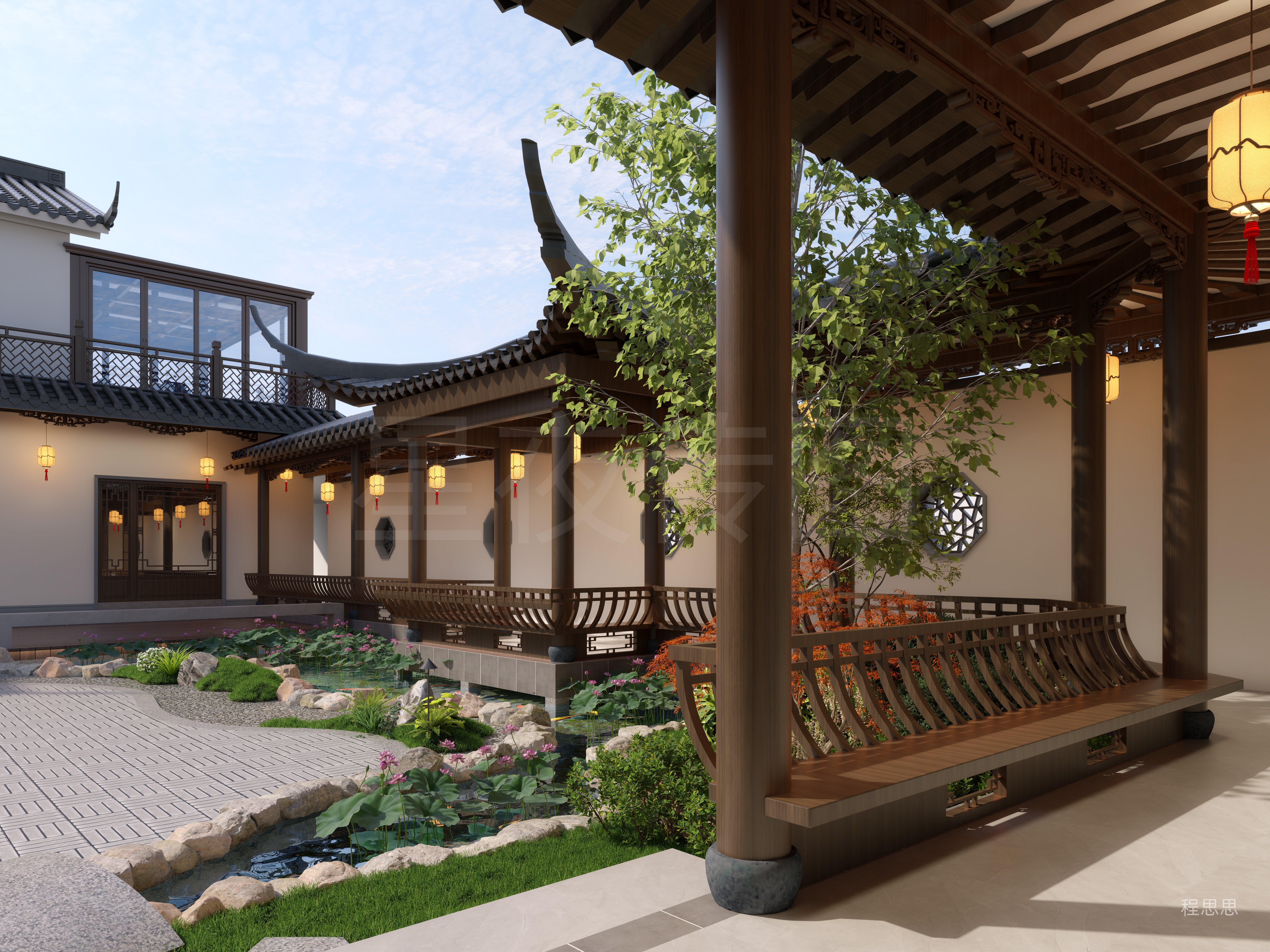 雕梁画栋的庭院-2