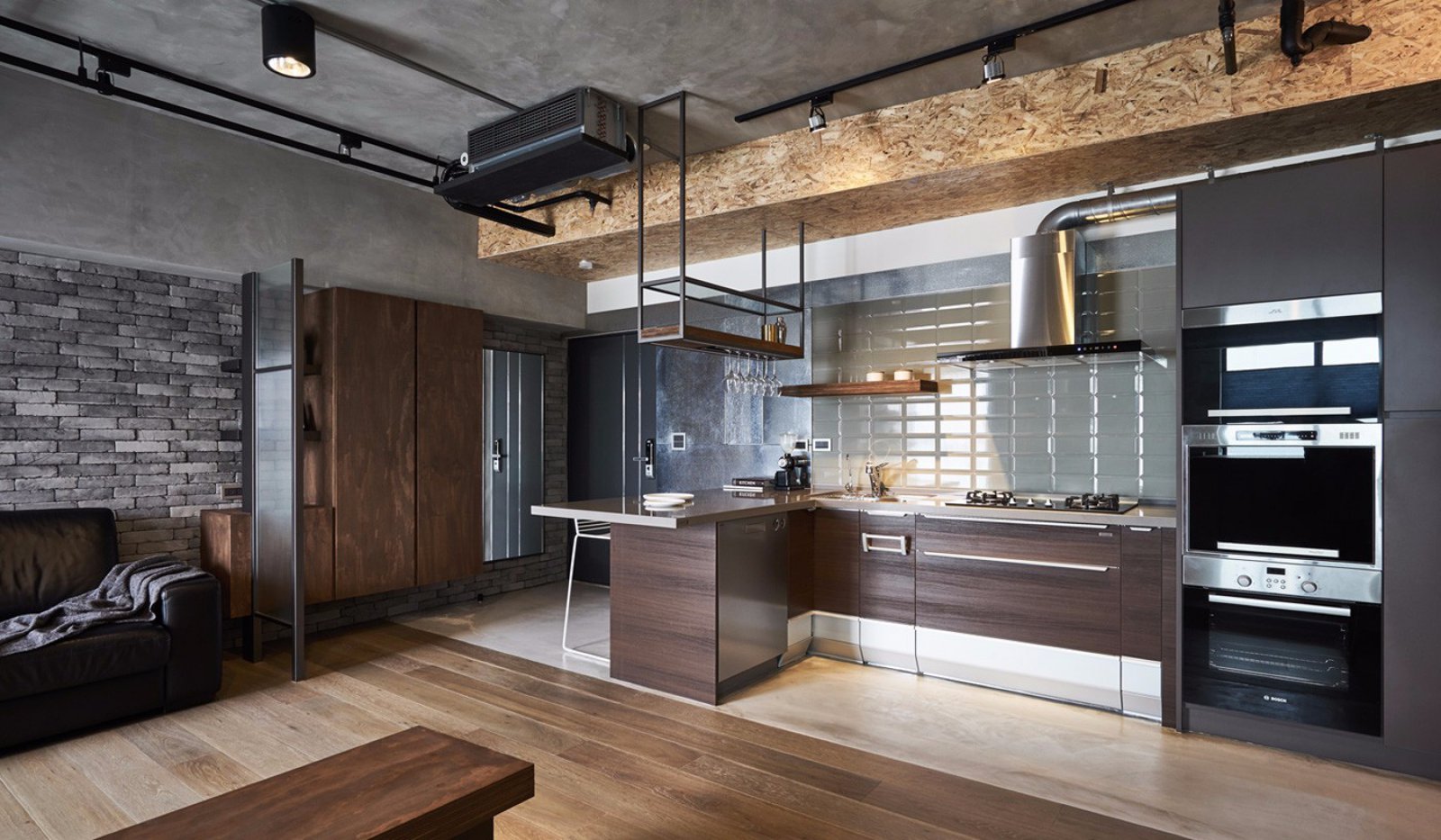 现代工业感公寓设计-1