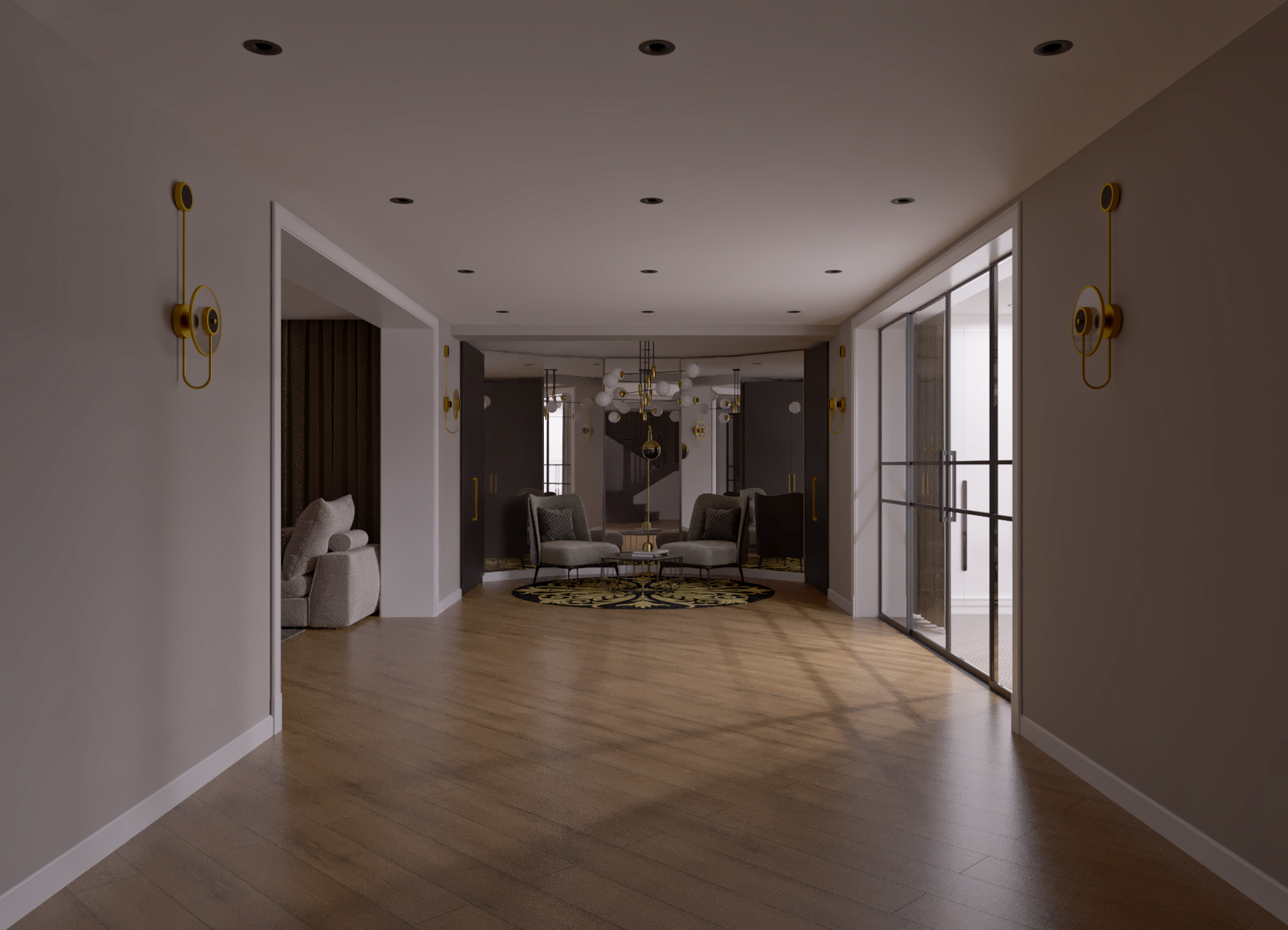 Basement floor design with two dressing rooms-1