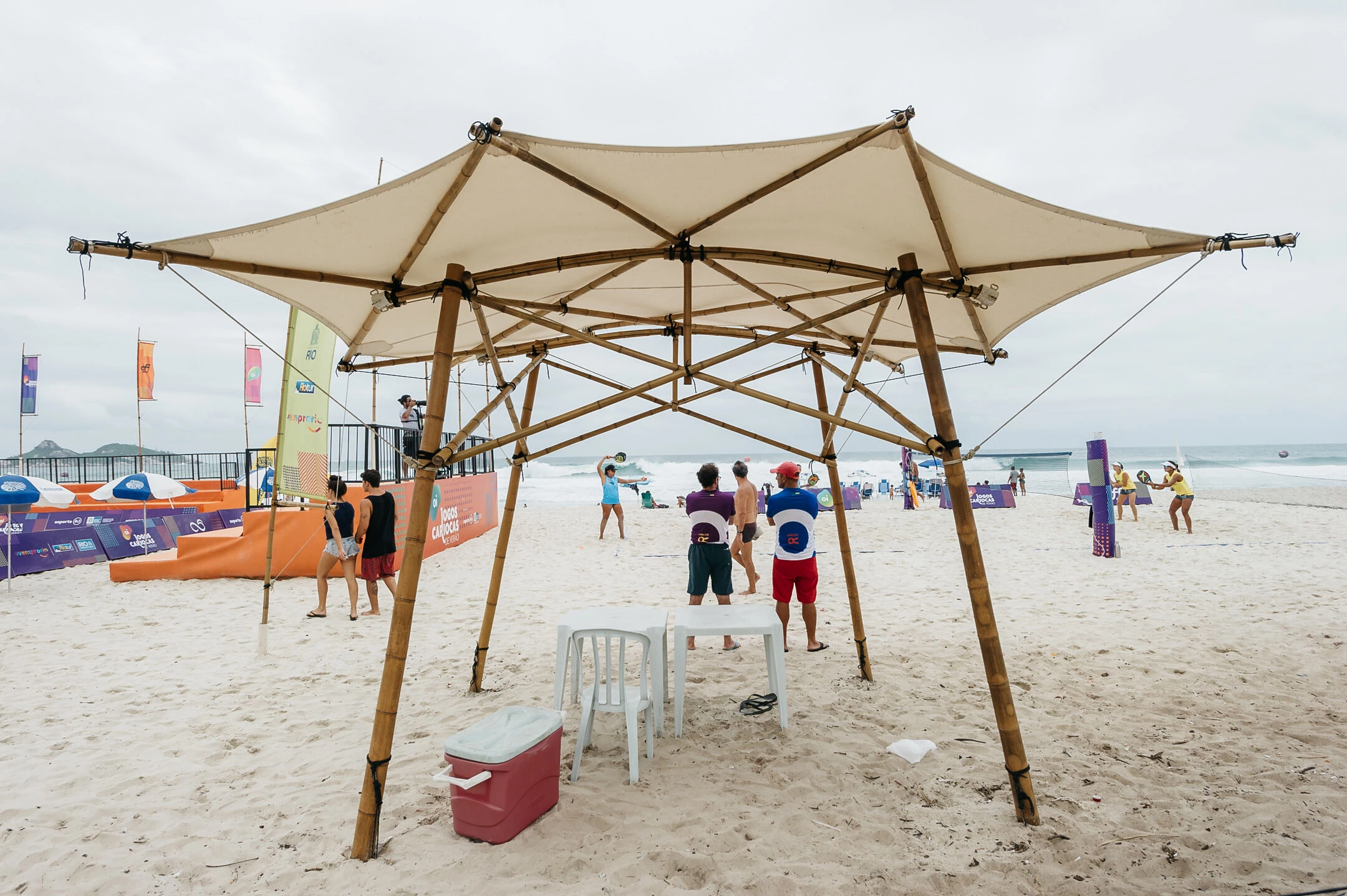 Textile bamboo structures for open-air events-27