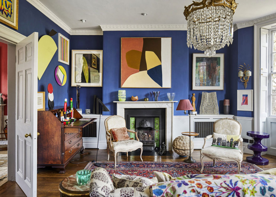 伦敦乔治亚式联排别墅的大胆色彩与装饰-1