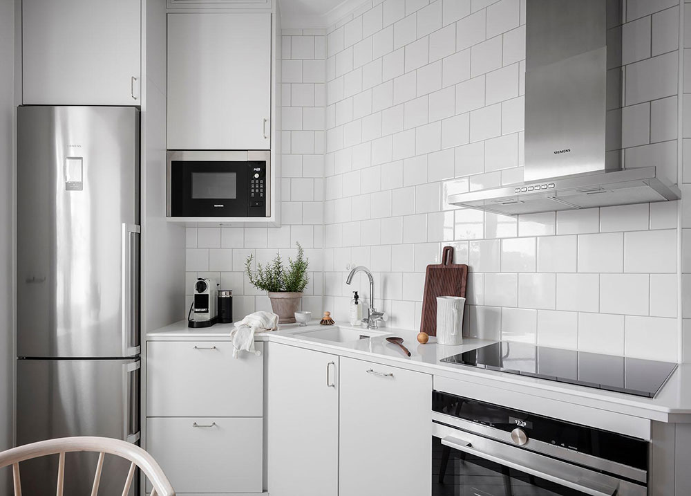 白色斯堪的纳维亚风格公寓-19