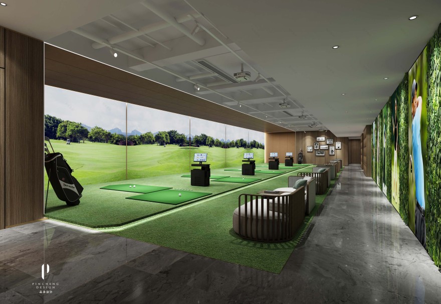 武汉岭尚空间高尔夫俱乐部,现代简约的设计美学-17