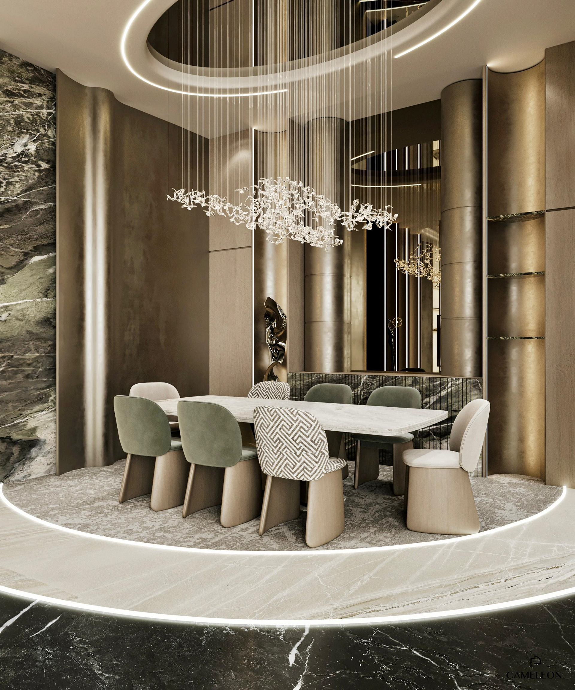 奢华接待区设计丨沙特阿拉伯利雅得丨REEM SAMEH-3