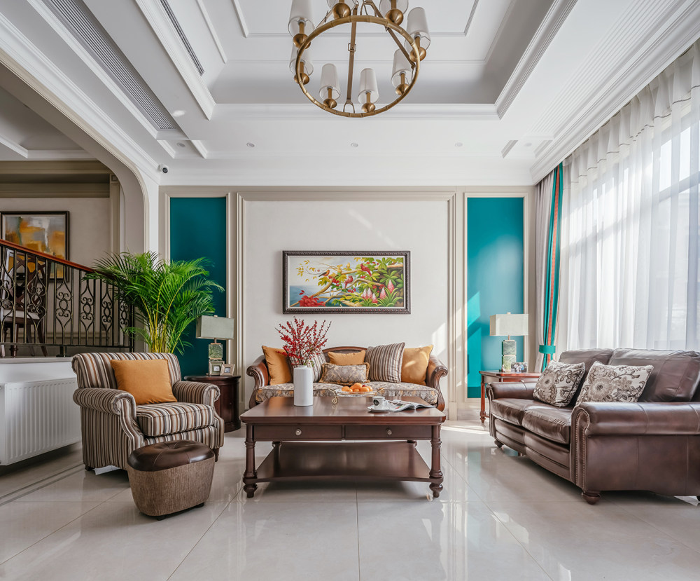 合肥蓝调别墅,美式简美风格的温馨三世同堂之家-13