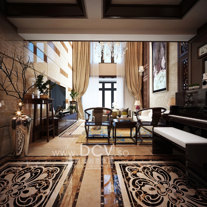 浐灞半岛新中式别墅样板间-4