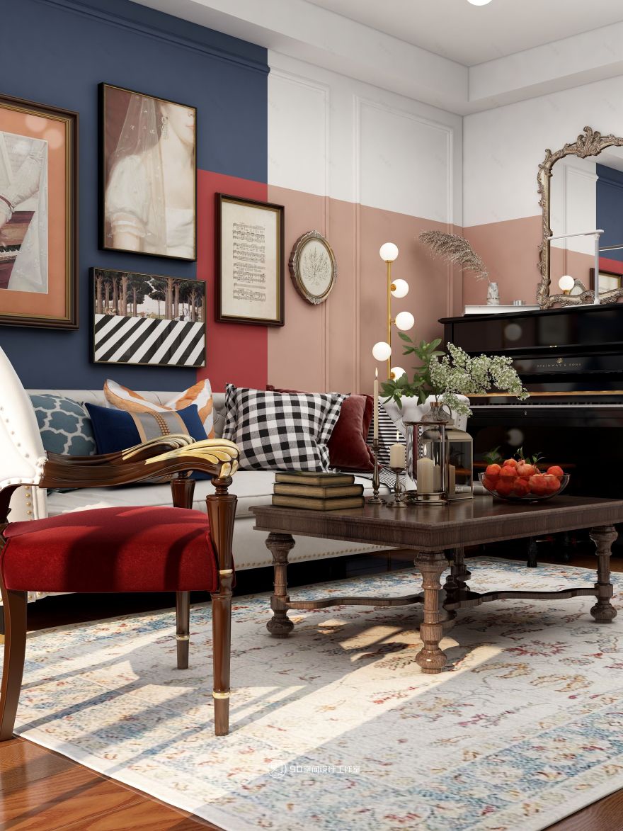 《欢愉同乐》80 平方现代美式空间设计-10