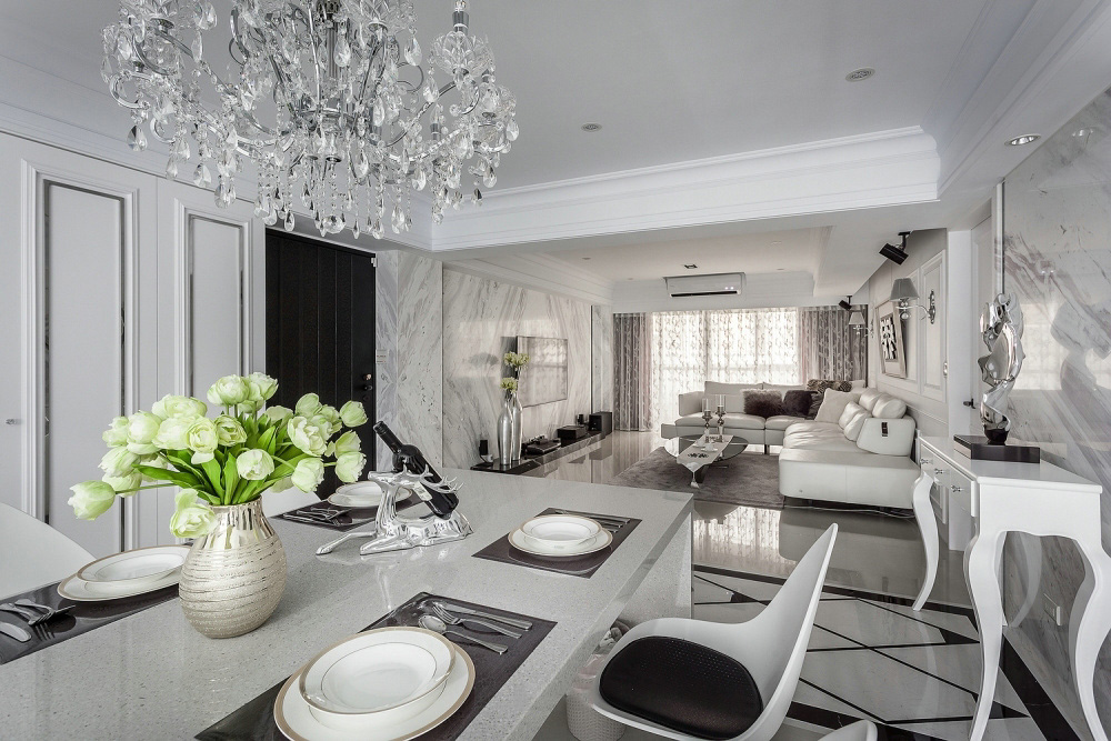 丰越设计打造现代原木金属风格样板间-9