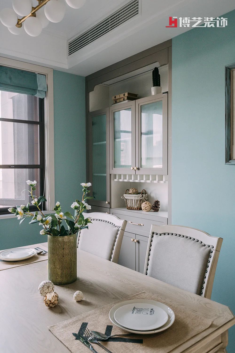 蓝调婚房 | 美式风格中的蓝粉浪漫-14