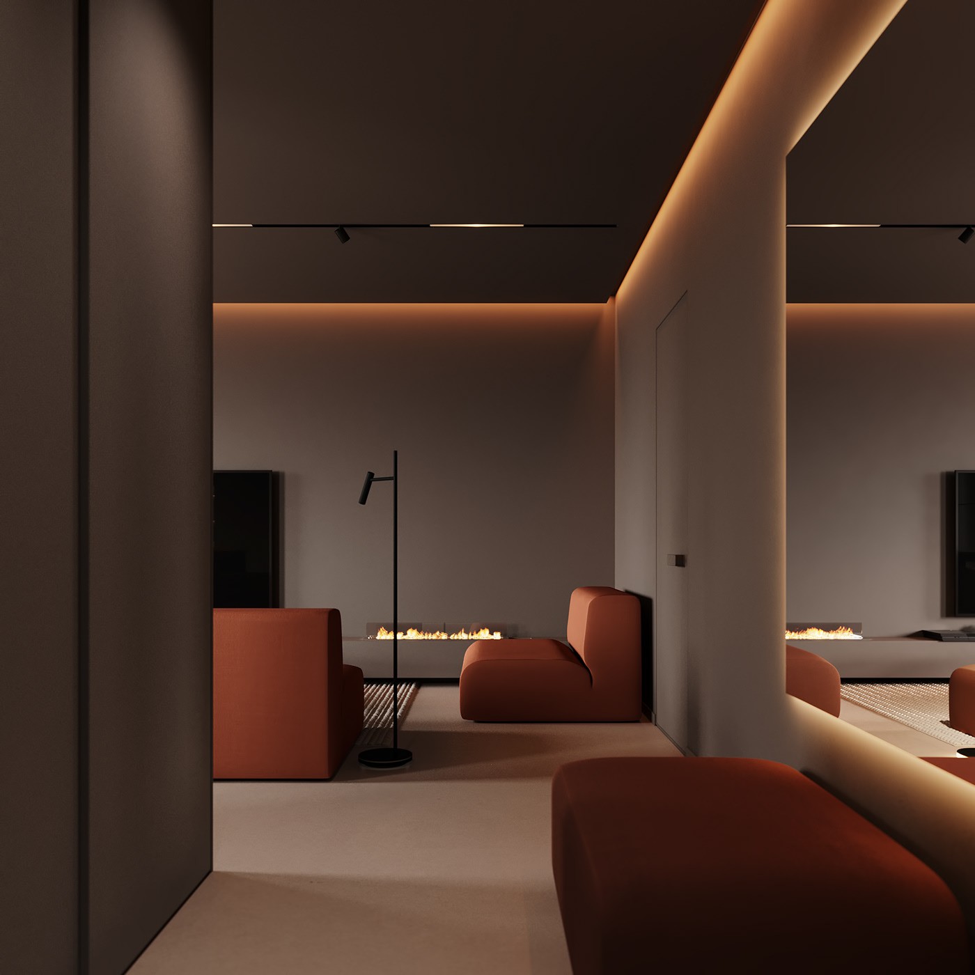 74㎡橘色系公寓设计 明媚的小尾巴，清爽好活力-1