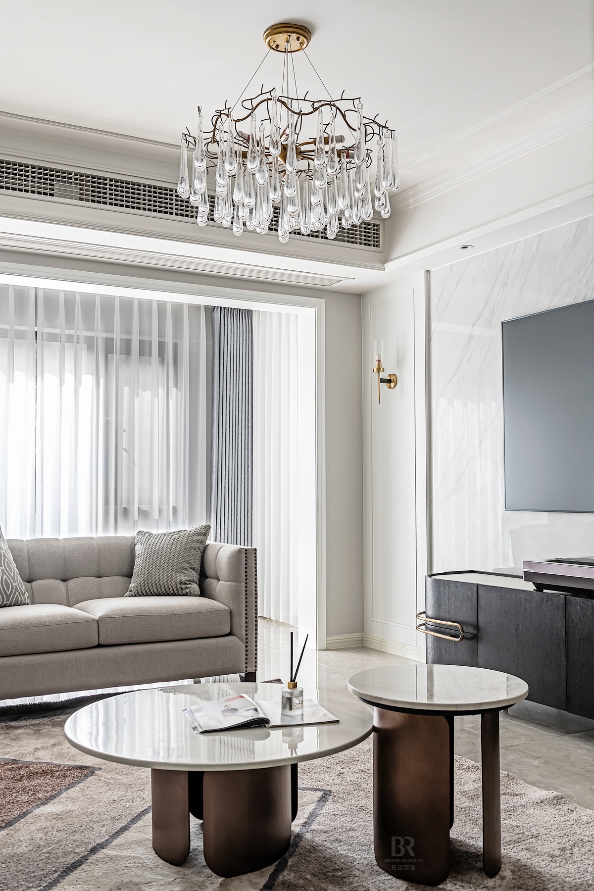 琅樾江山洋房 130㎡美式轻奢风格设计丨重庆兄弟装饰公司-14