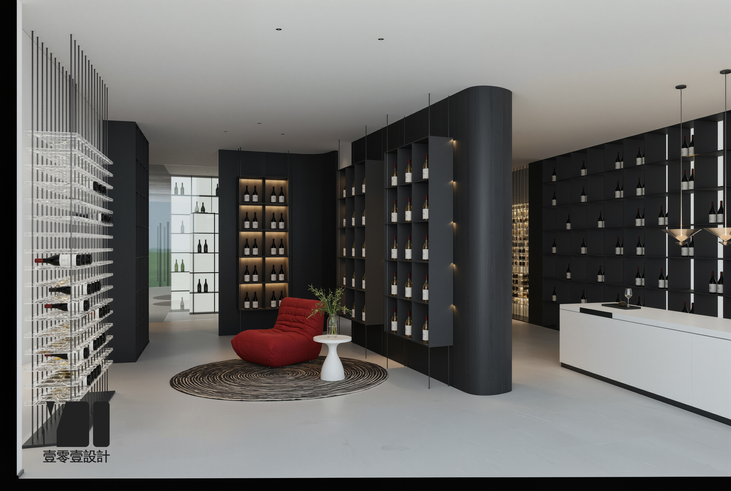 展厅设计 高级灰的沉默 被一抹红唇吻出裂痕-1