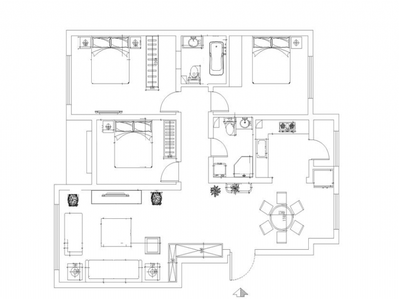 【上海实创装饰】怡祥居140平简洁明朗的港式三居-6