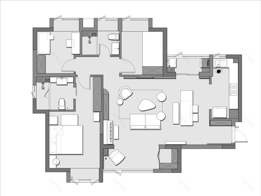 摩登法式精装房改造-38