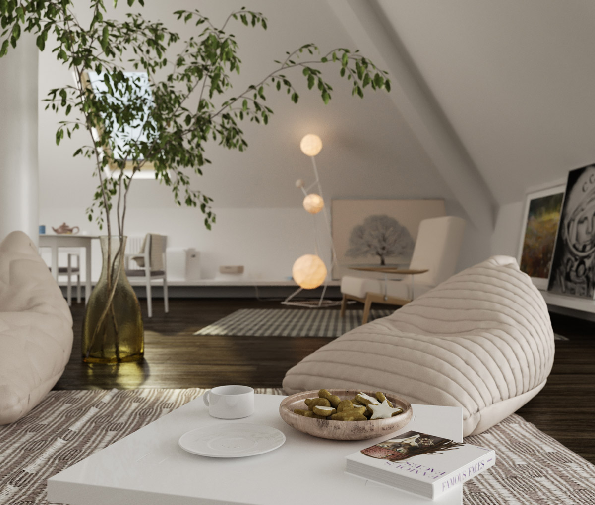 独特坡顶天花板客厅艺术风格设计丨L4 World-13