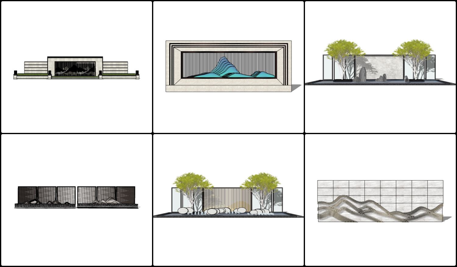 免费Sketchup亚洲围栏模型下载-7