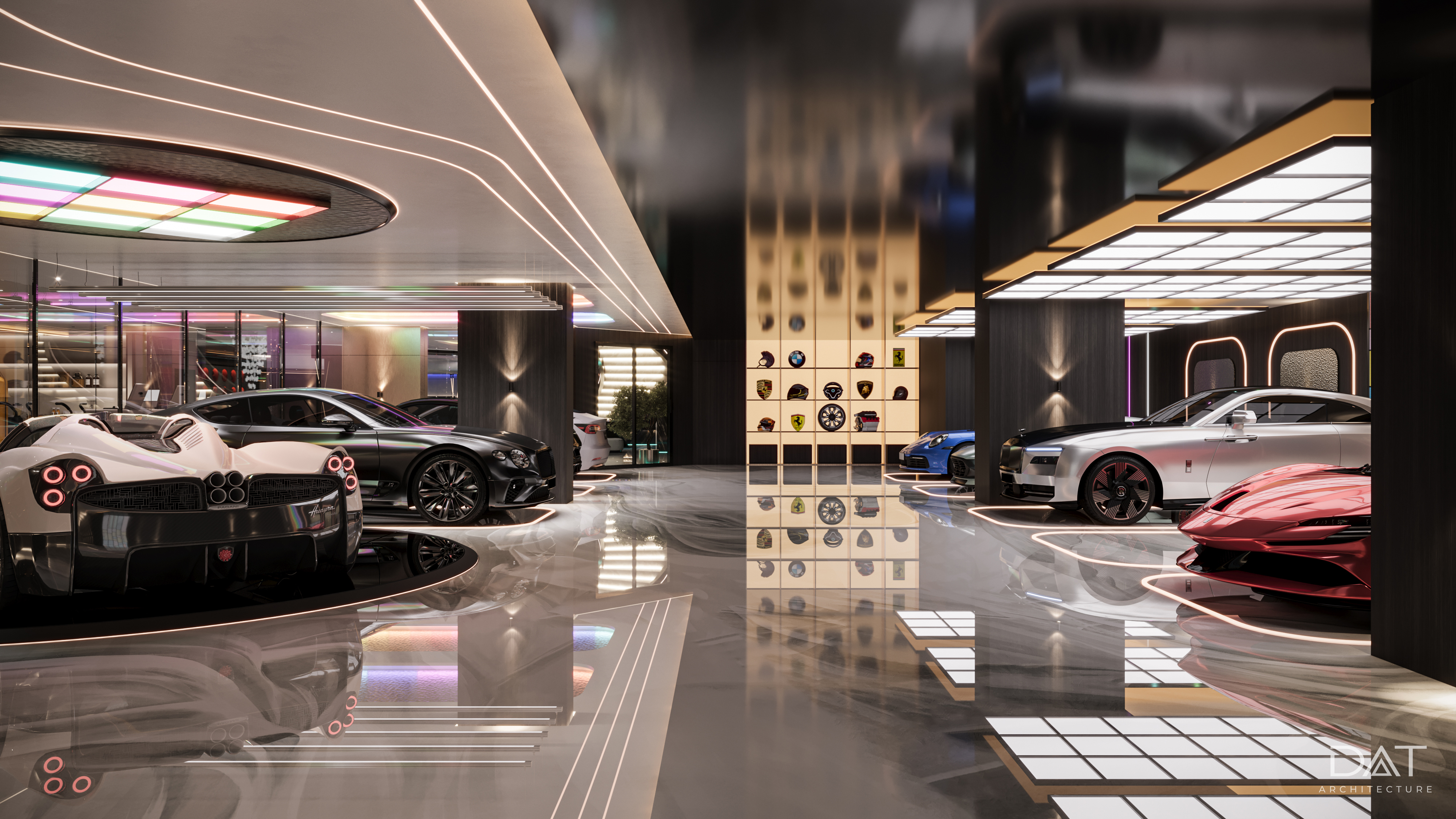 Luxury Colorful Garage 地下停车场-12